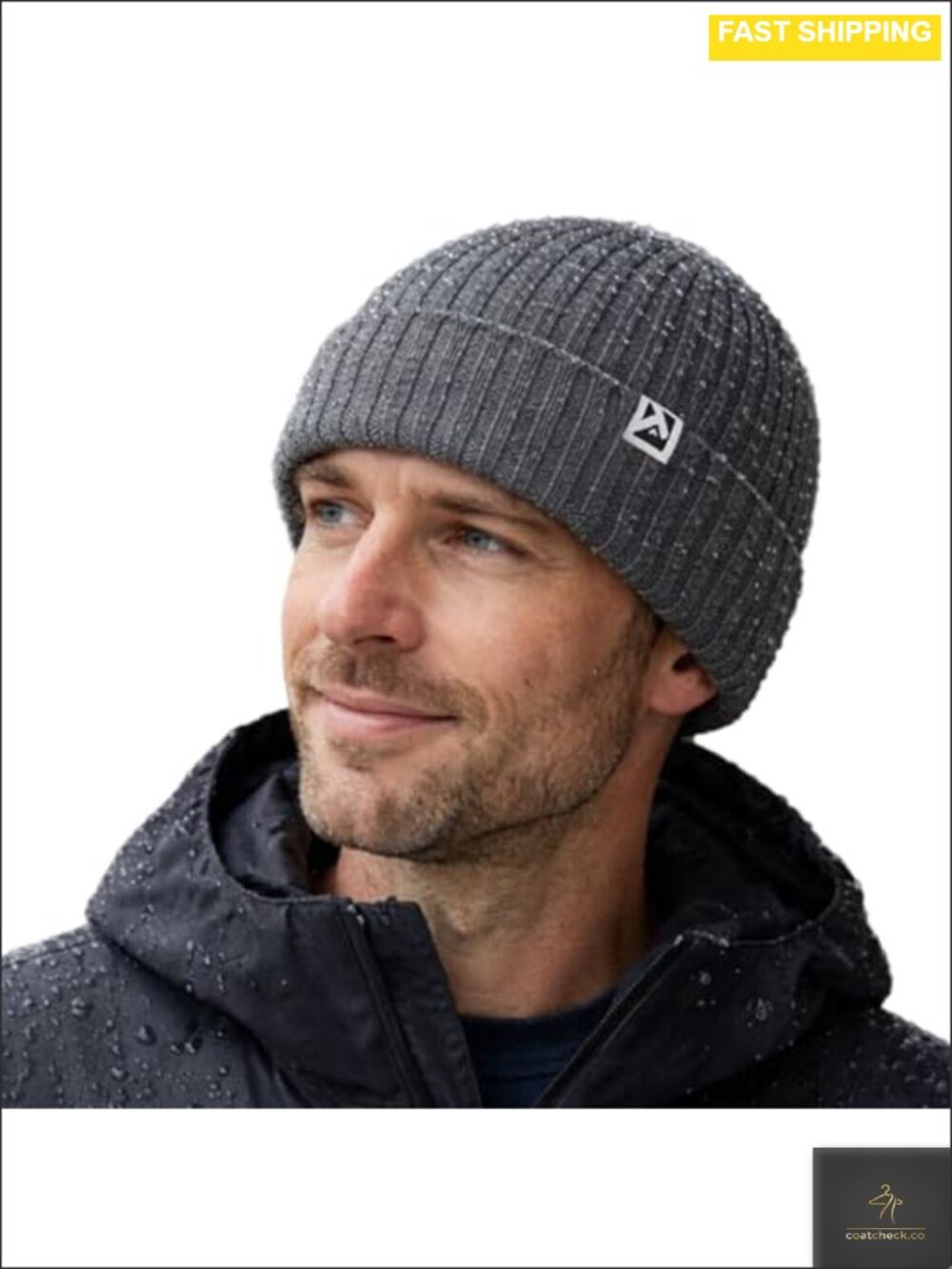 Waterproof Merino Wool Polartec Fleece Lined Cuffed Beanie Winter Hat
